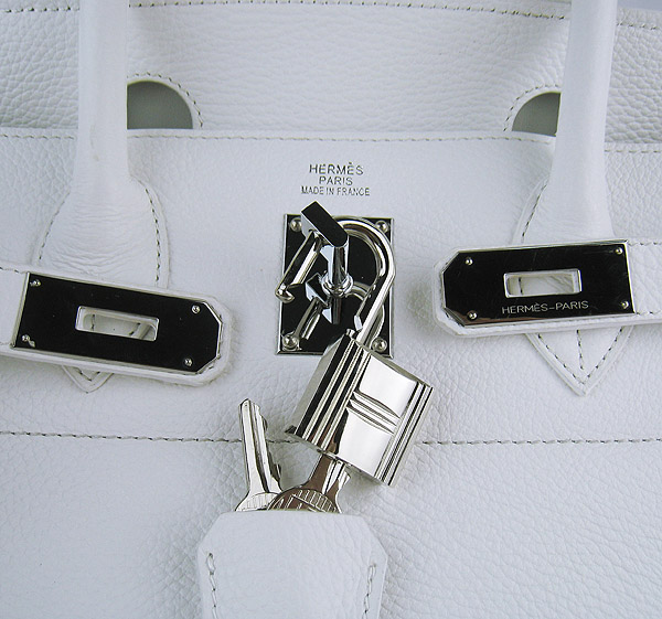 Cheap Hermes Birkin 42cm Replica Togo Leather Bag White 6109